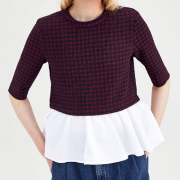 zara peplum shirt